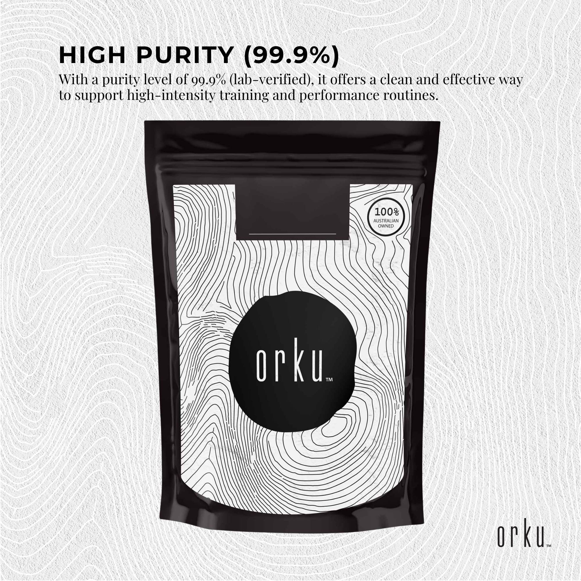 Orku 2Kg Creatine Monohydrate Powder - 200 Mesh Micronised | 99.9% Purity