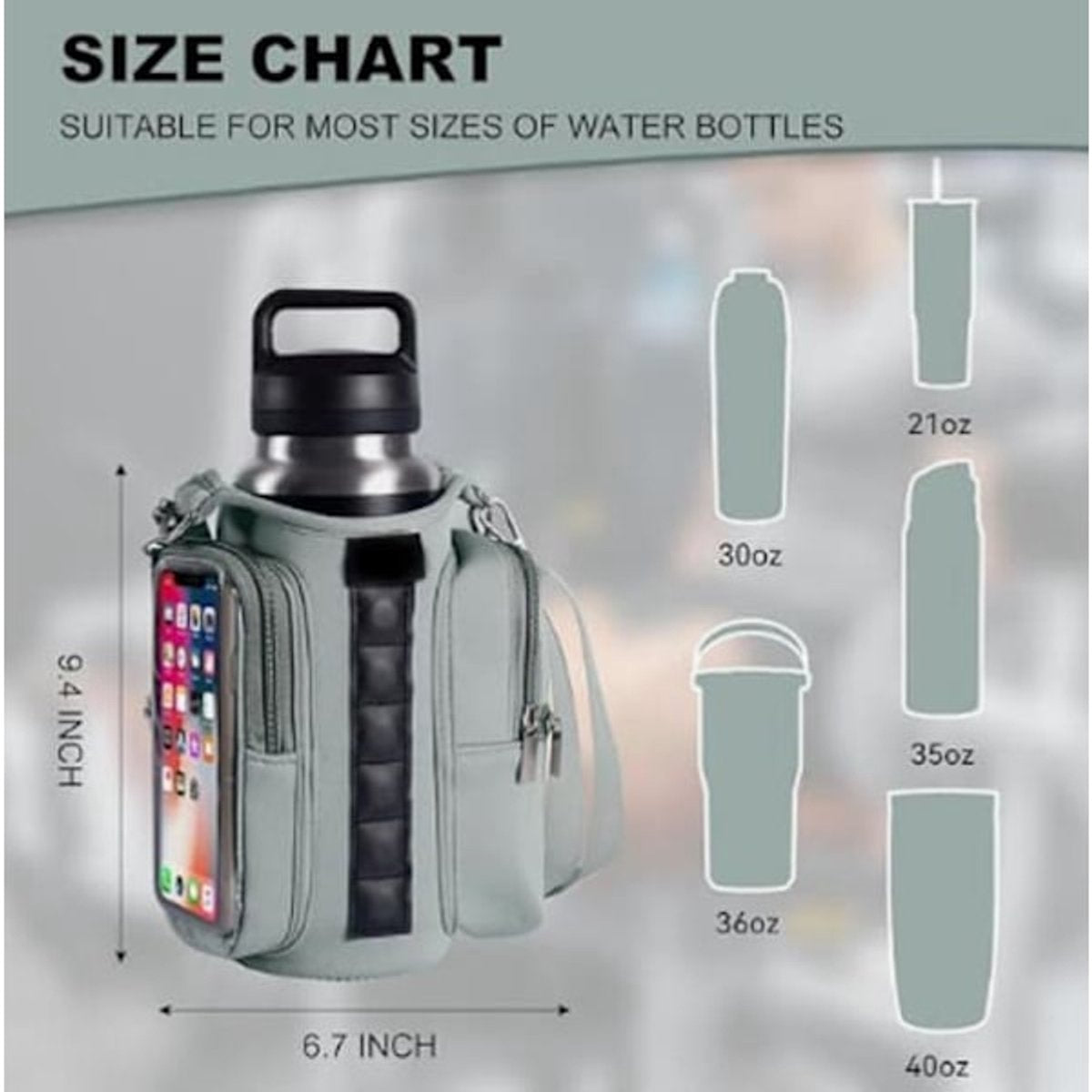 Magnetic Sports Bag with Adjustable Shoulder Strap - Includes Water Bottle Holder and Pocket - for Sports, Workouts, Travel & Work（White）