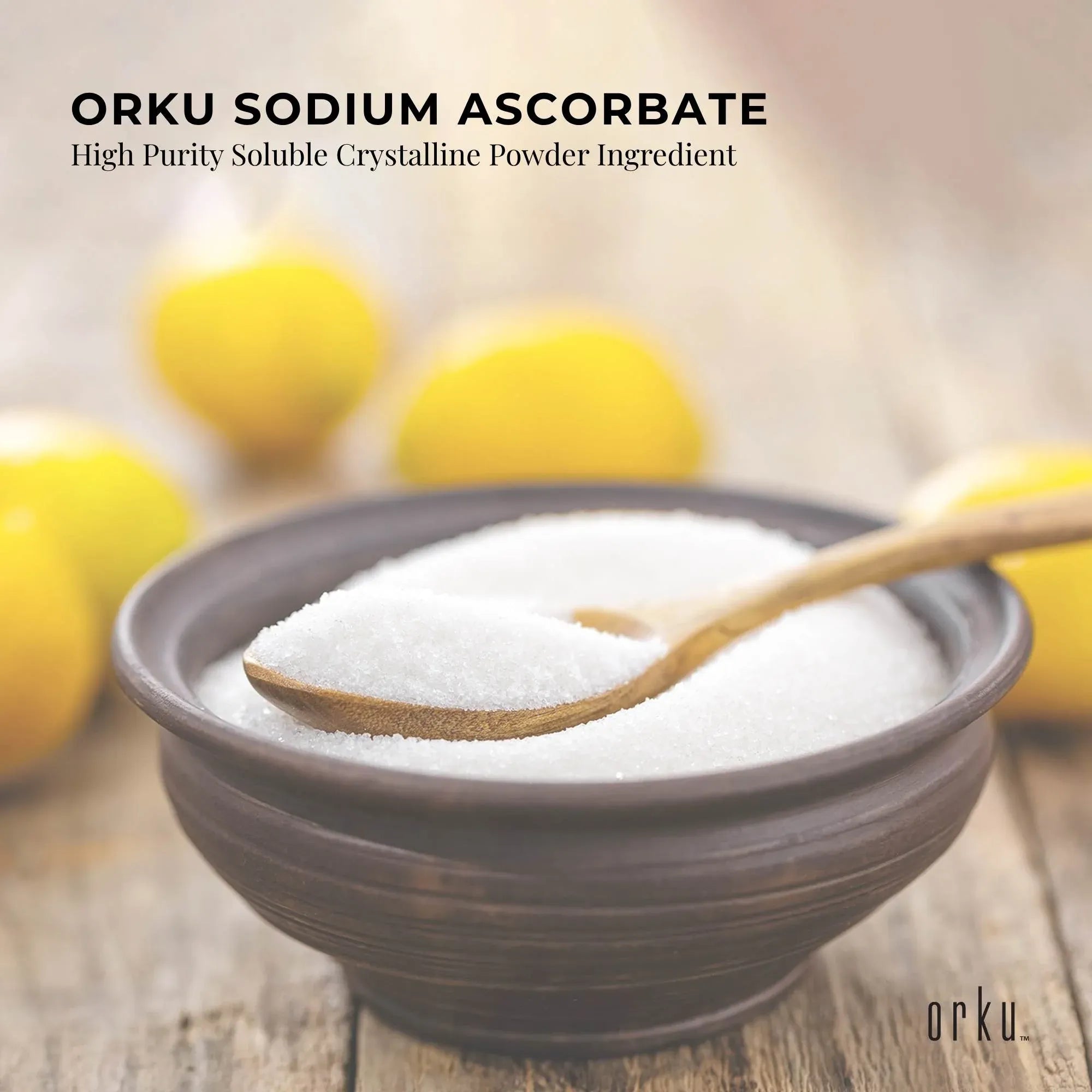 Orku 400g Sodium Ascorbate - High Purity Soluble Crystalline Powder Ingredient