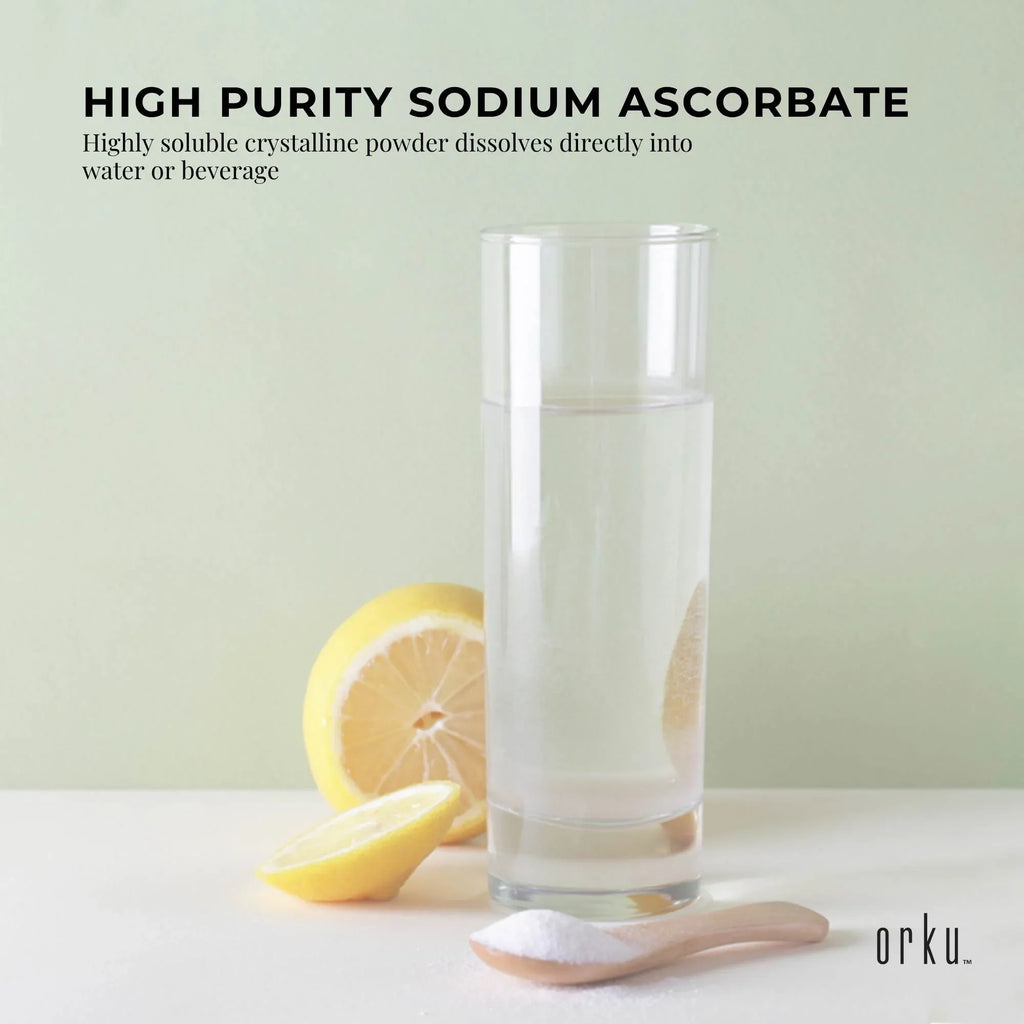 Orku 400g Sodium Ascorbate - High Purity Soluble Crystalline Powder Ingredient