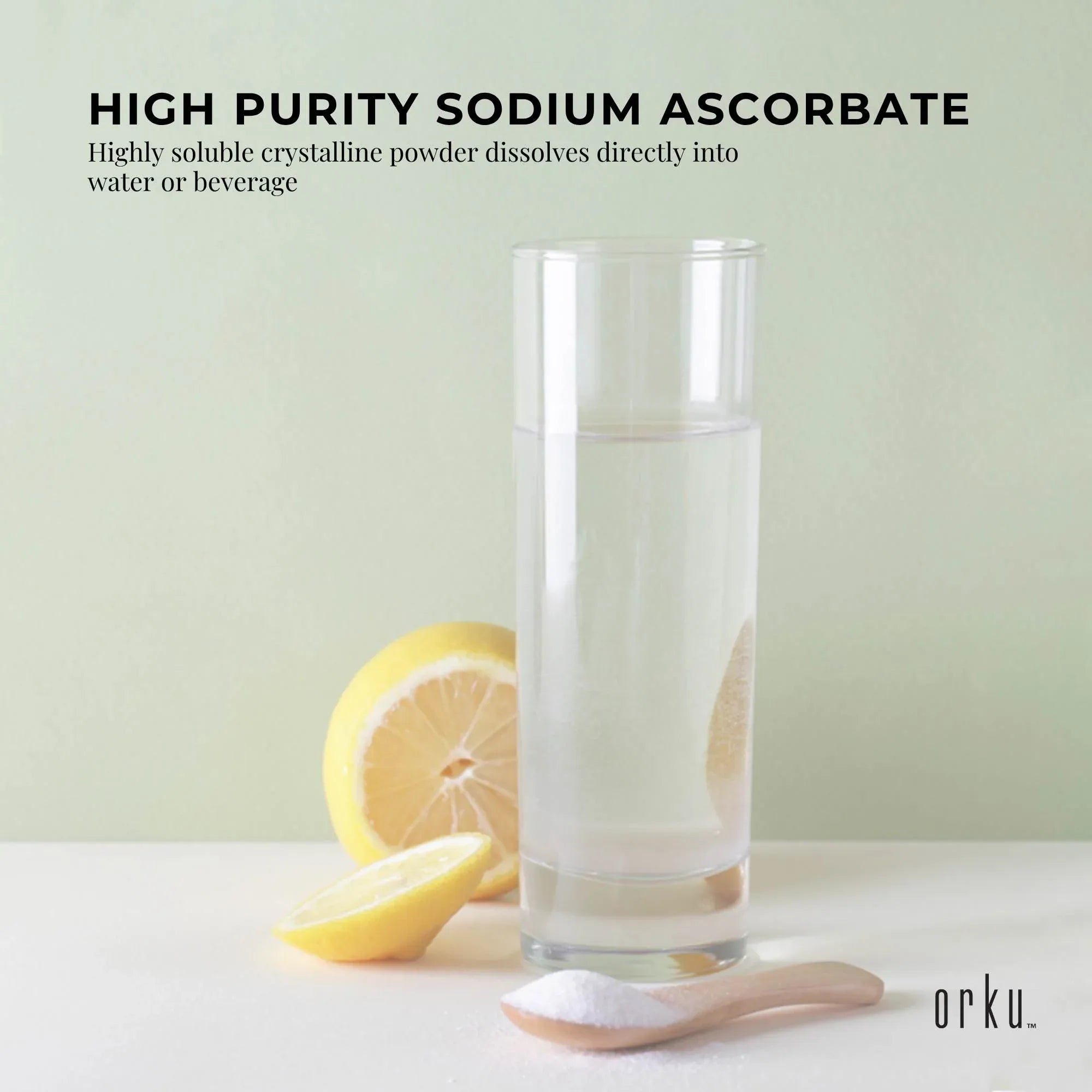 Orku 400g Sodium Ascorbate - High Purity Soluble Crystalline Powder Ingredient