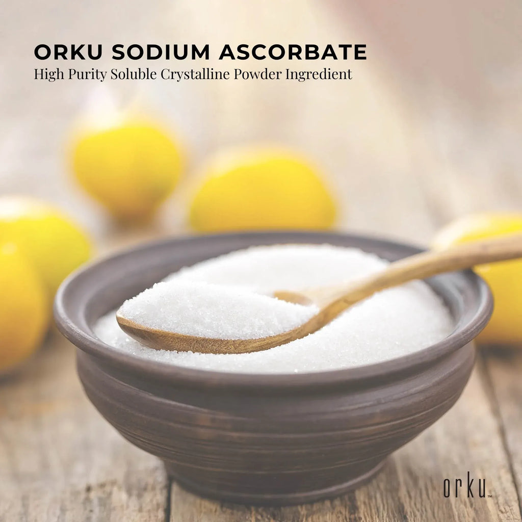 Orku 1Kg Sodium Ascorbate - High Purity Soluble Crystalline Powder Ingredient