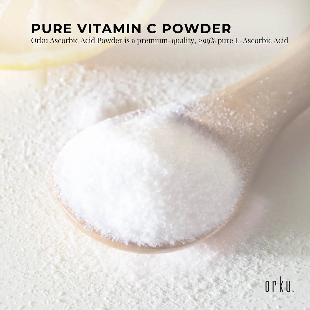 Orku 50g Vitamin C Powder Pure L-Ascorbic Acid - USP Grade Non-GMO