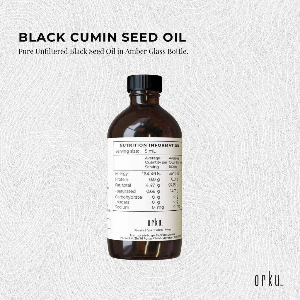 Orku 100ml Pure Black Seed Oil Cold Pressed 100% Ethiopian Nigella Sativa Cumin