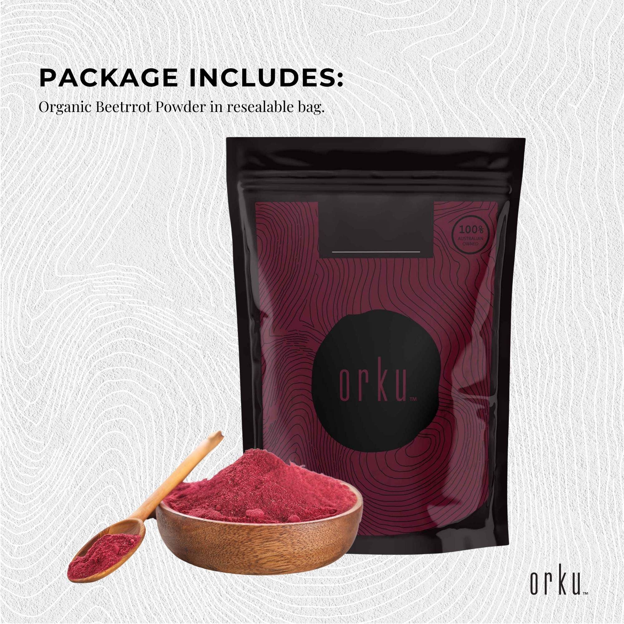 Orku 100g Organic Beetroot Powder - 100% Pure Beet Root Powder - Beta vulgaris