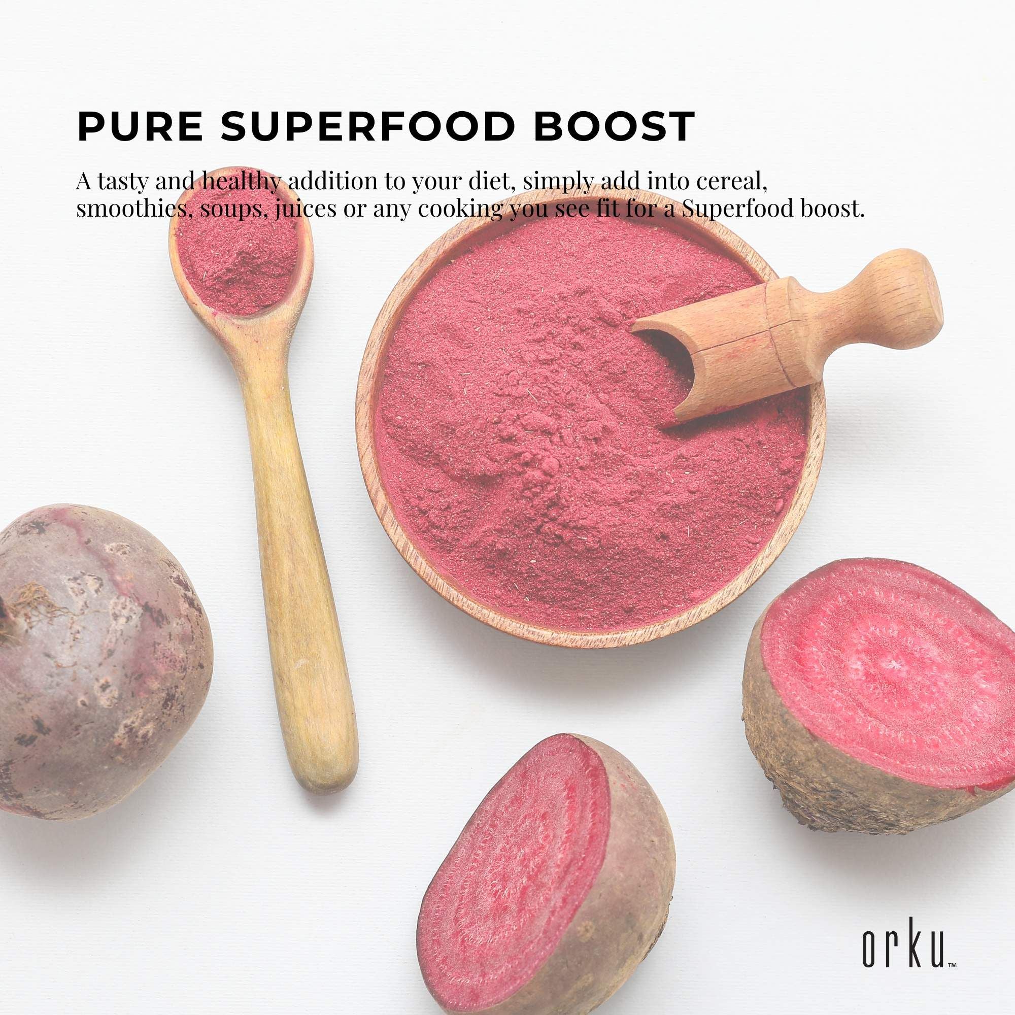 Orku 100g Organic Beetroot Powder - 100% Pure Beet Root Powder - Beta vulgaris