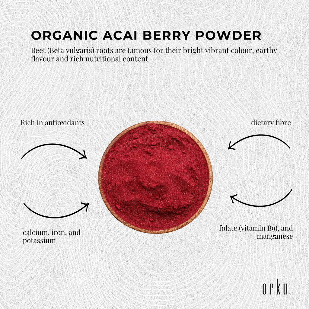 Orku 400g Organic Beetroot Powder - 100% Pure Beet Root Powder - Beta vulgaris