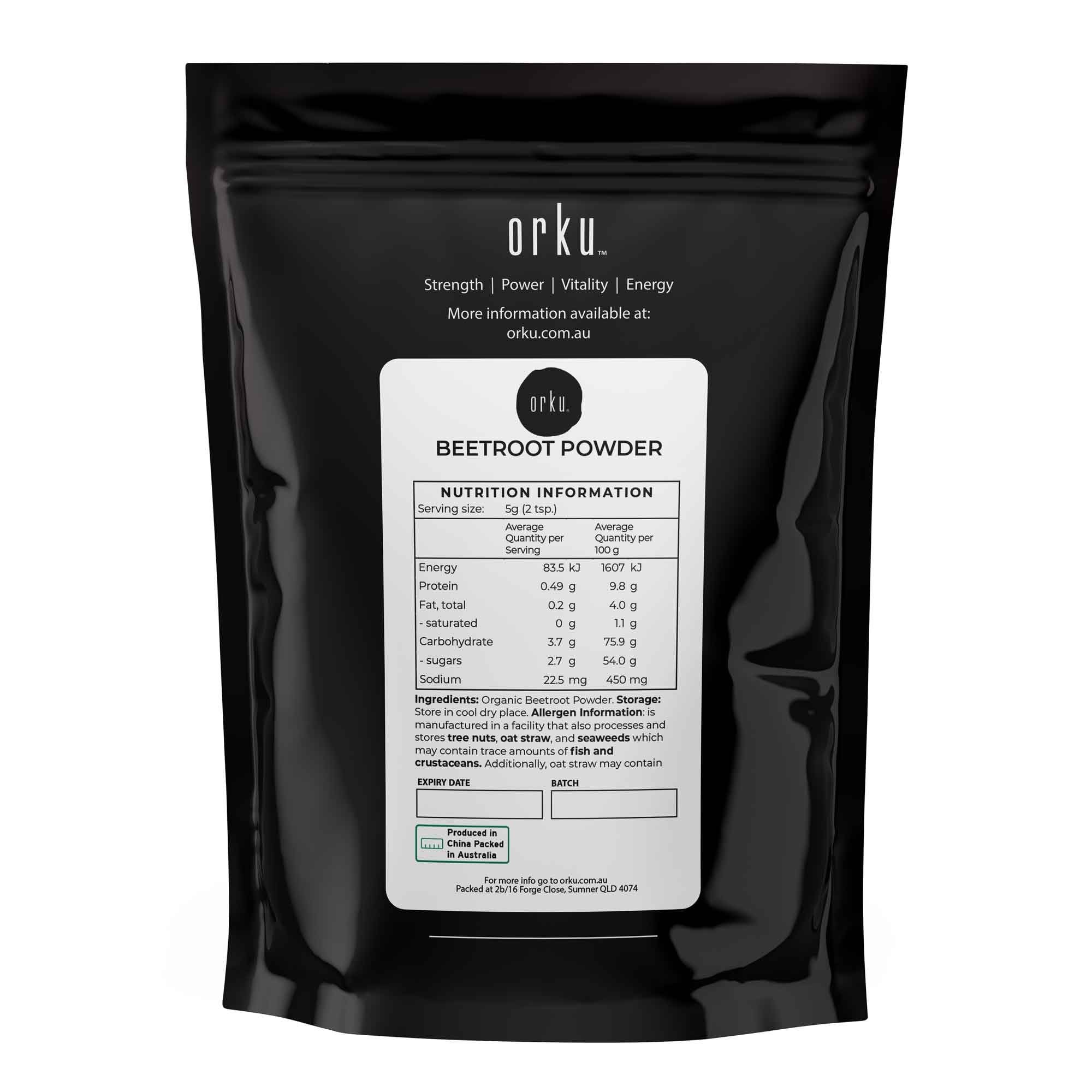 Orku 2Kg Organic Beetroot Powder - 100% Pure Beet Root Powder - Beta vulgaris
