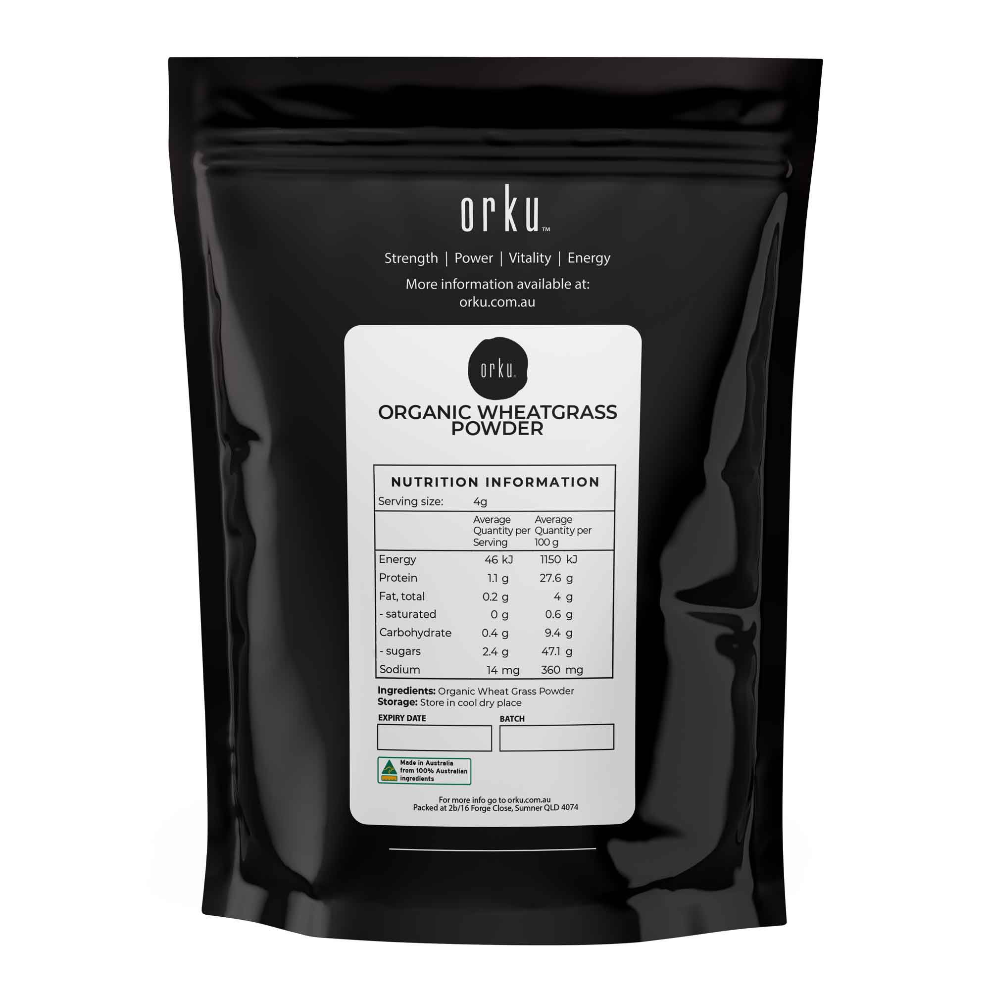 1Kg Organic Wheatgrass Powder - 100% Pure Wheat Grass Leaf Superfood