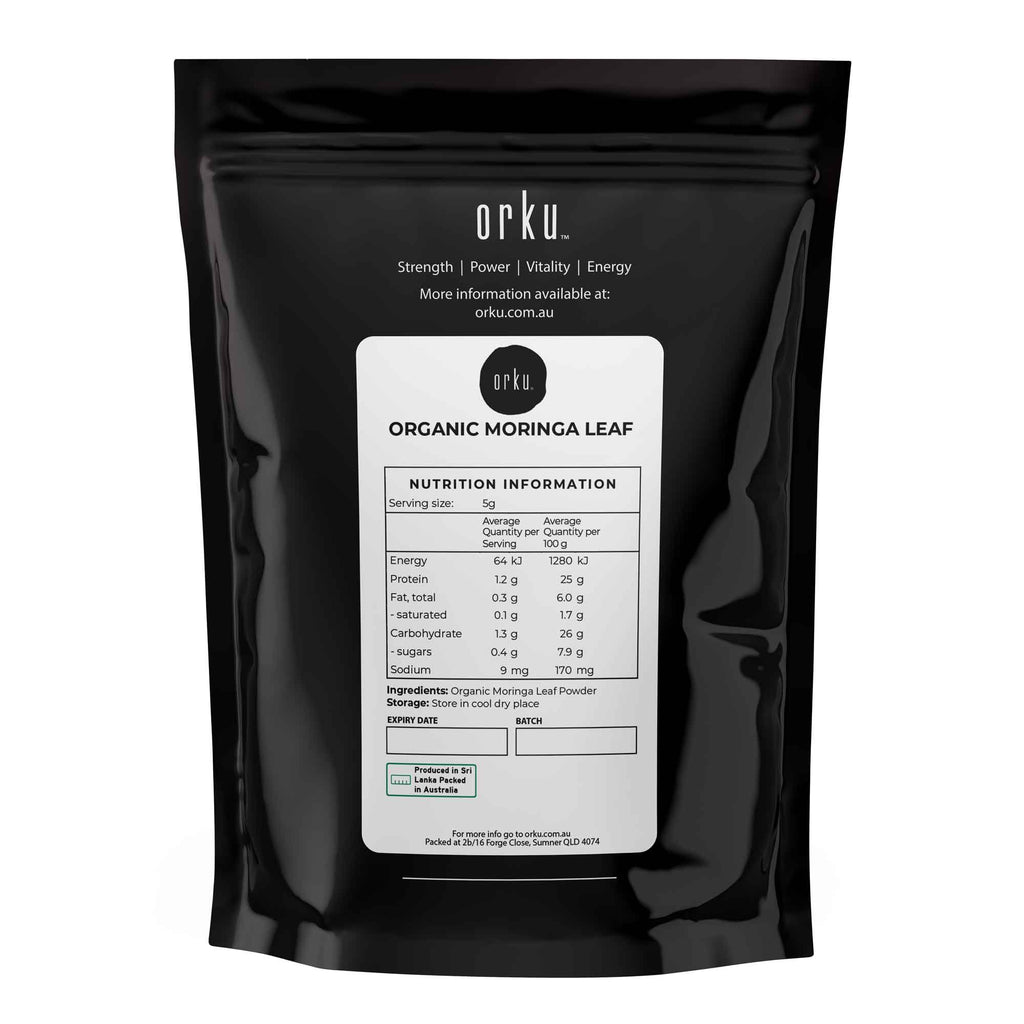 Orku 1Kg Organic Moringa Leaf Powder - Food Grade Oleifera Drumstick Leaf