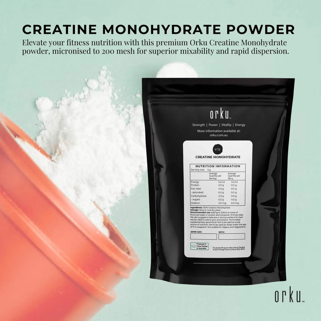 Orku 400g Creatine Monohydrate Powder - 200 Mesh Micronised | 99.9% Purity