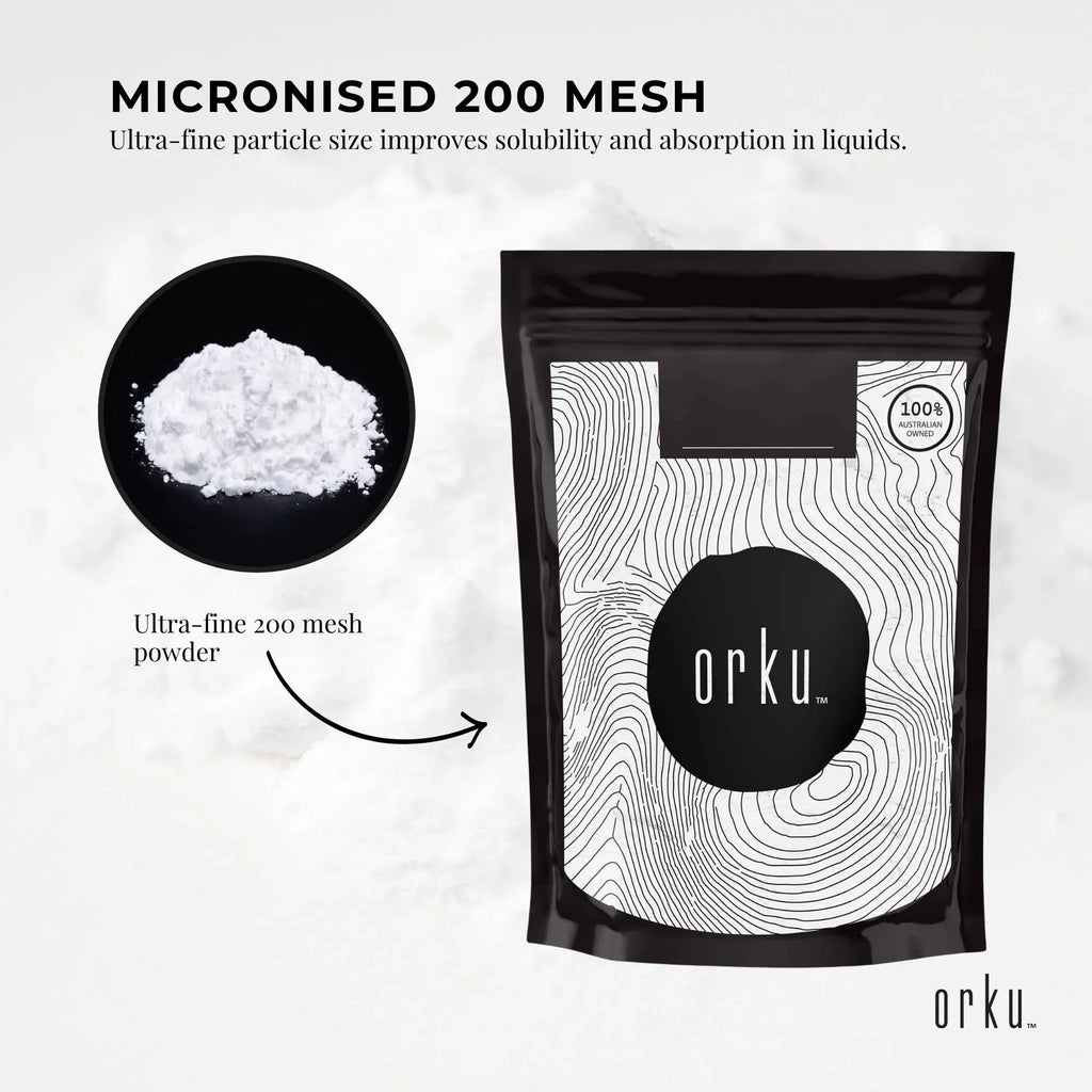 Orku 400g Creatine Monohydrate Powder - 200 Mesh Micronised | 99.9% Purity