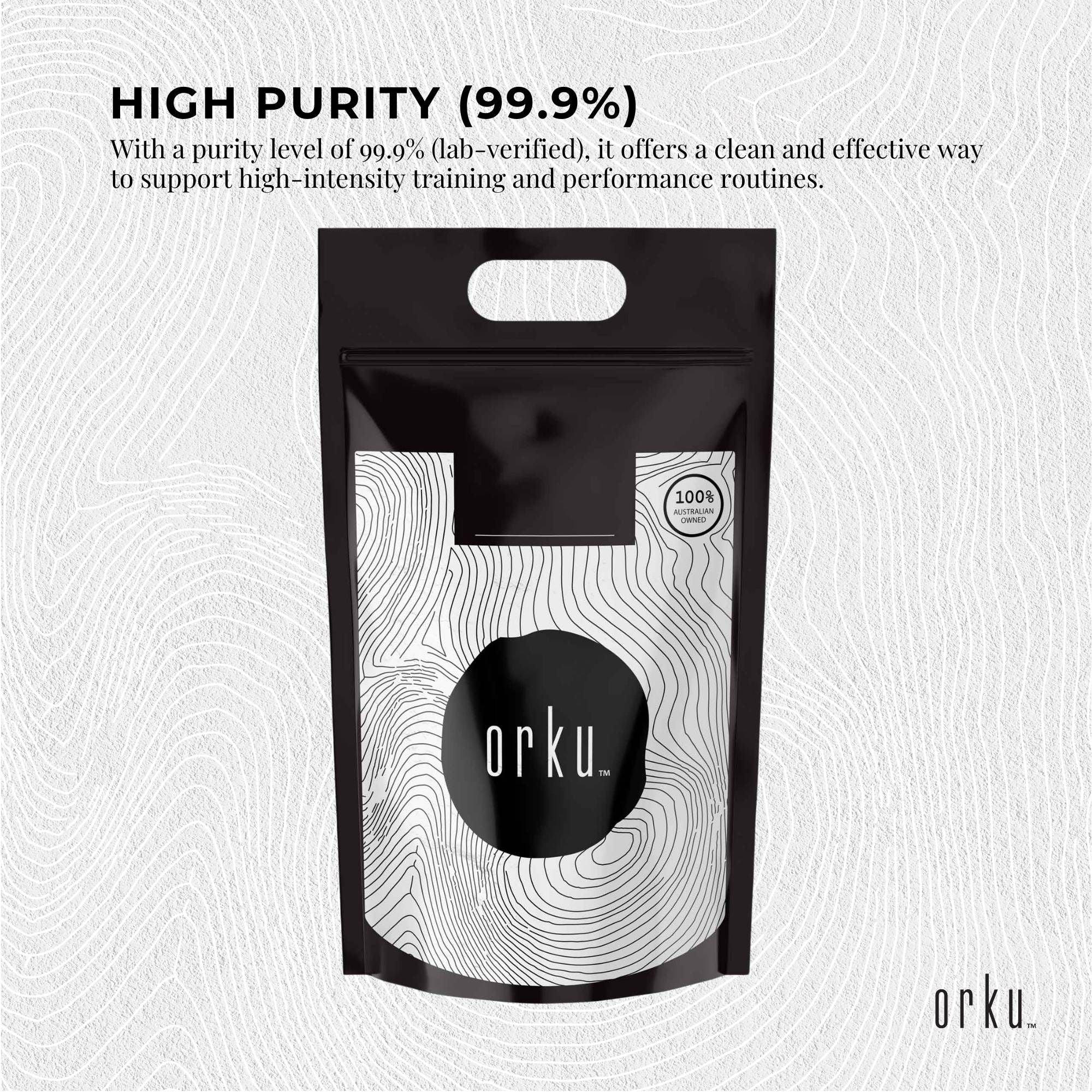 Orku 5Kg Creatine Monohydrate Powder - 200 Mesh Micronised | 99.9% Purity
