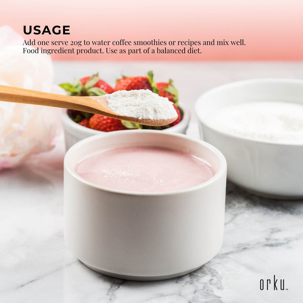 Orku 1Kg Bovine Collagen Peptides Powder Hydrolysed Protein Unflavoured