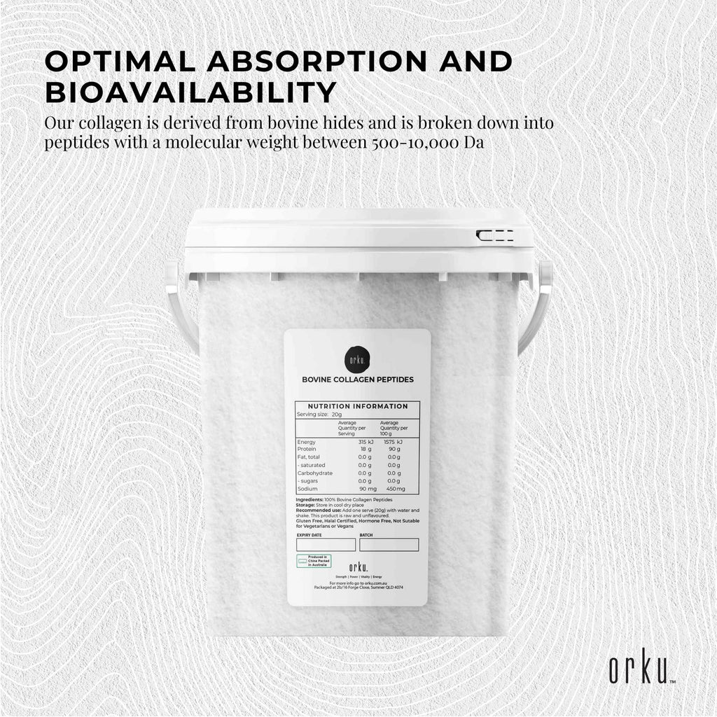 Orku 600g Bovine Collagen Peptides Powder Tub Hydrolysed Protein