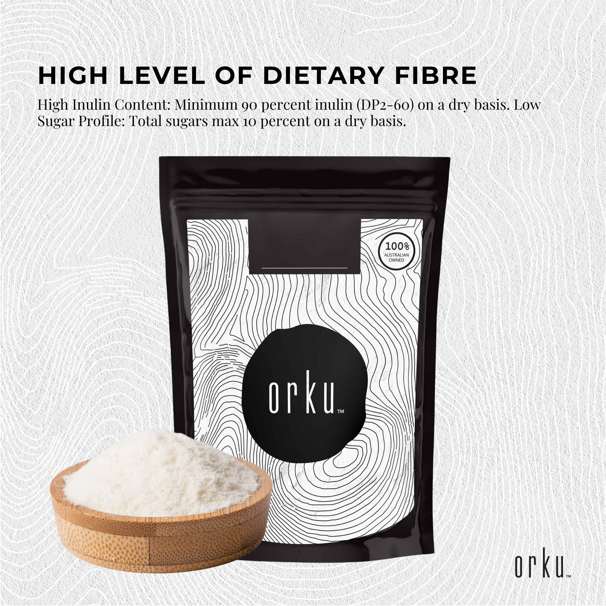 Orku 400g Chicory Root Inulin Powder - Unflavoured Food Ingredient