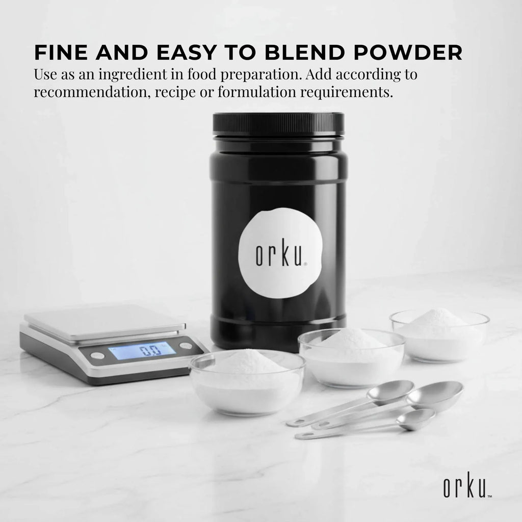 Orku 1Kg Magnesium Bisglycinate Powder Unflavoured Chelated - Jar