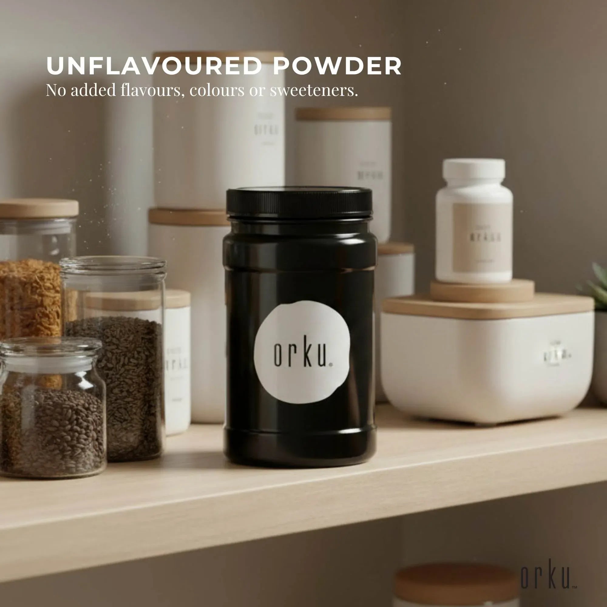 Orku 1Kg Magnesium Bisglycinate Powder Unflavoured Chelated - Jar
