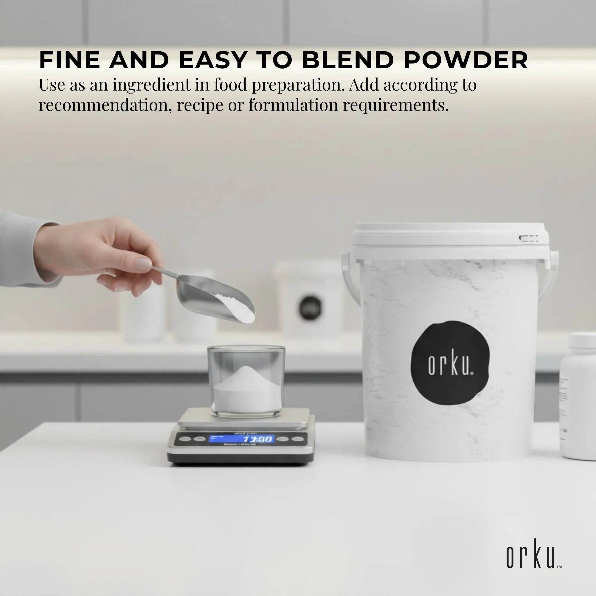 Orku 800g Magnesium Bisglycinate Powder Unflavoured Chelated - Tub
