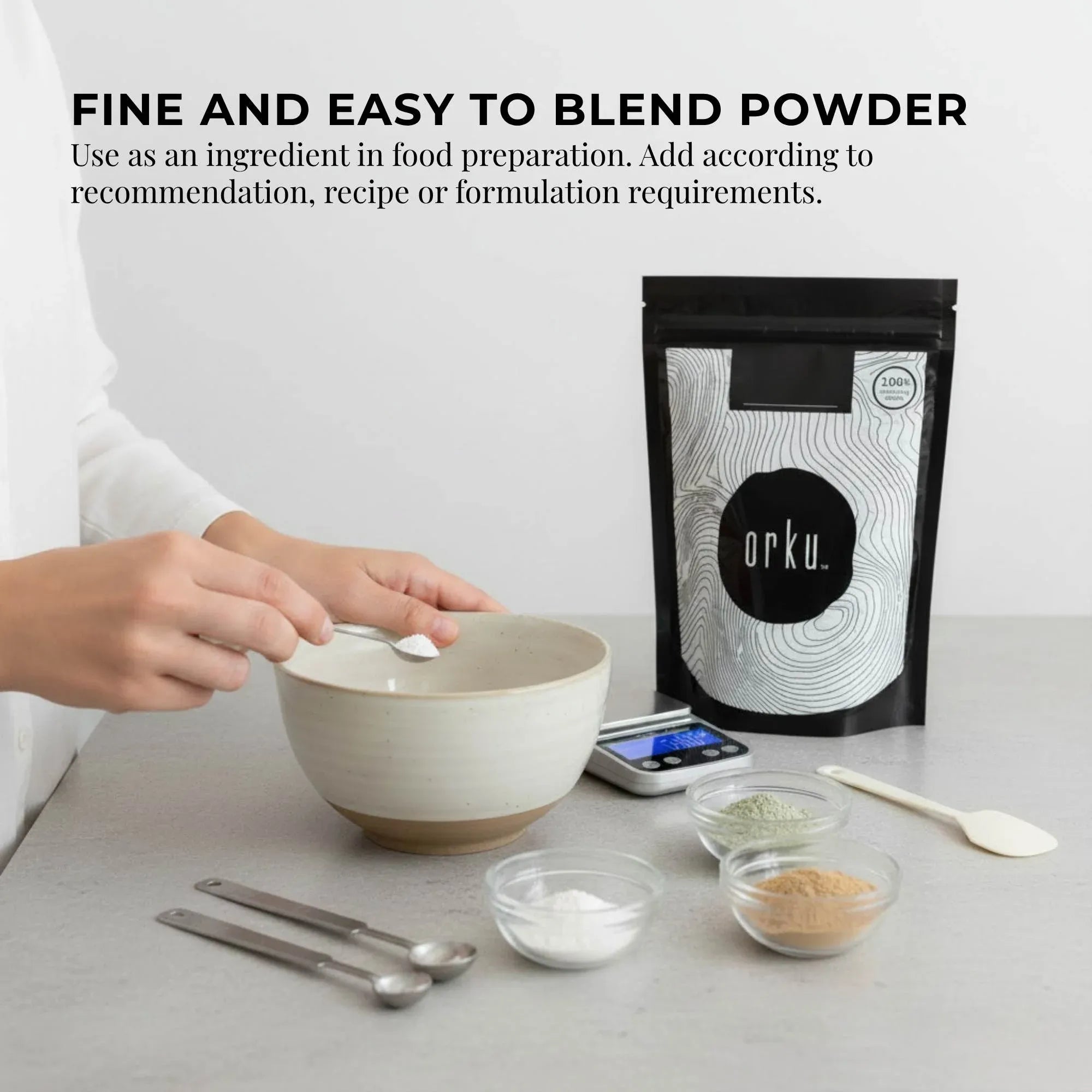 Orku 100g Magnesium Bisglycinate Powder Unflavoured Chelated